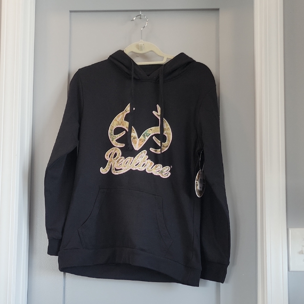 Realtree Black Hoodie with Camouflage Logo